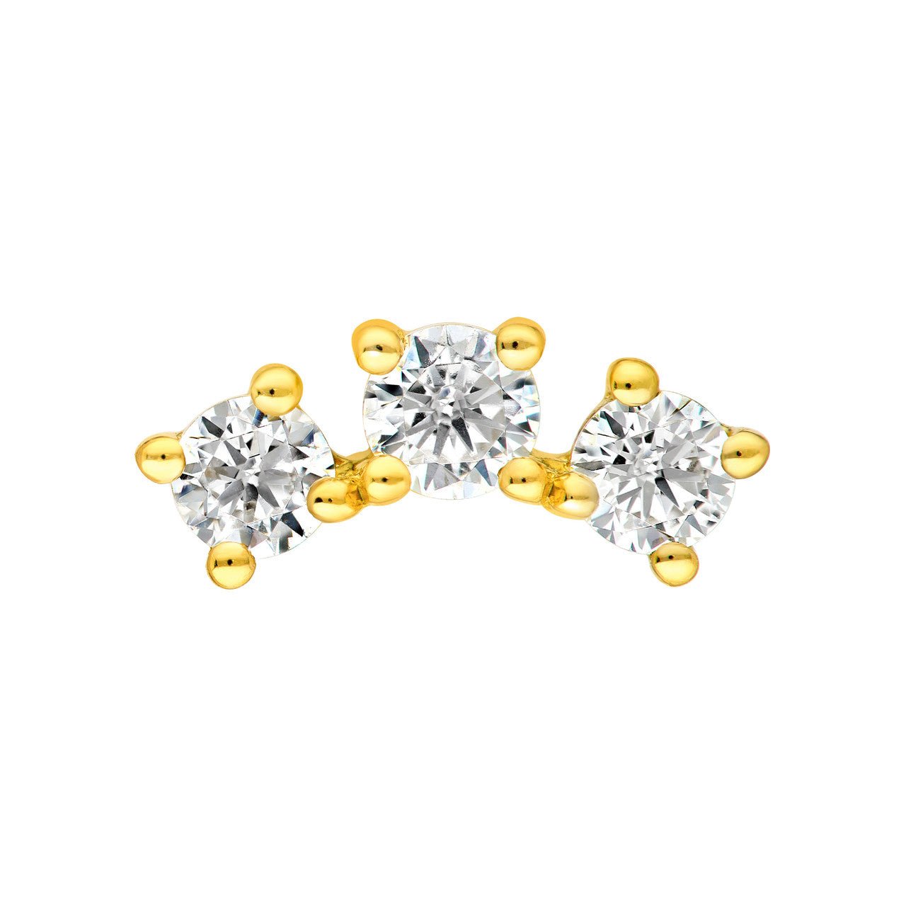 Birmingham Jewelry - 14K Gold Diamond Trio Stud Earrings - Birmingham Jewelry