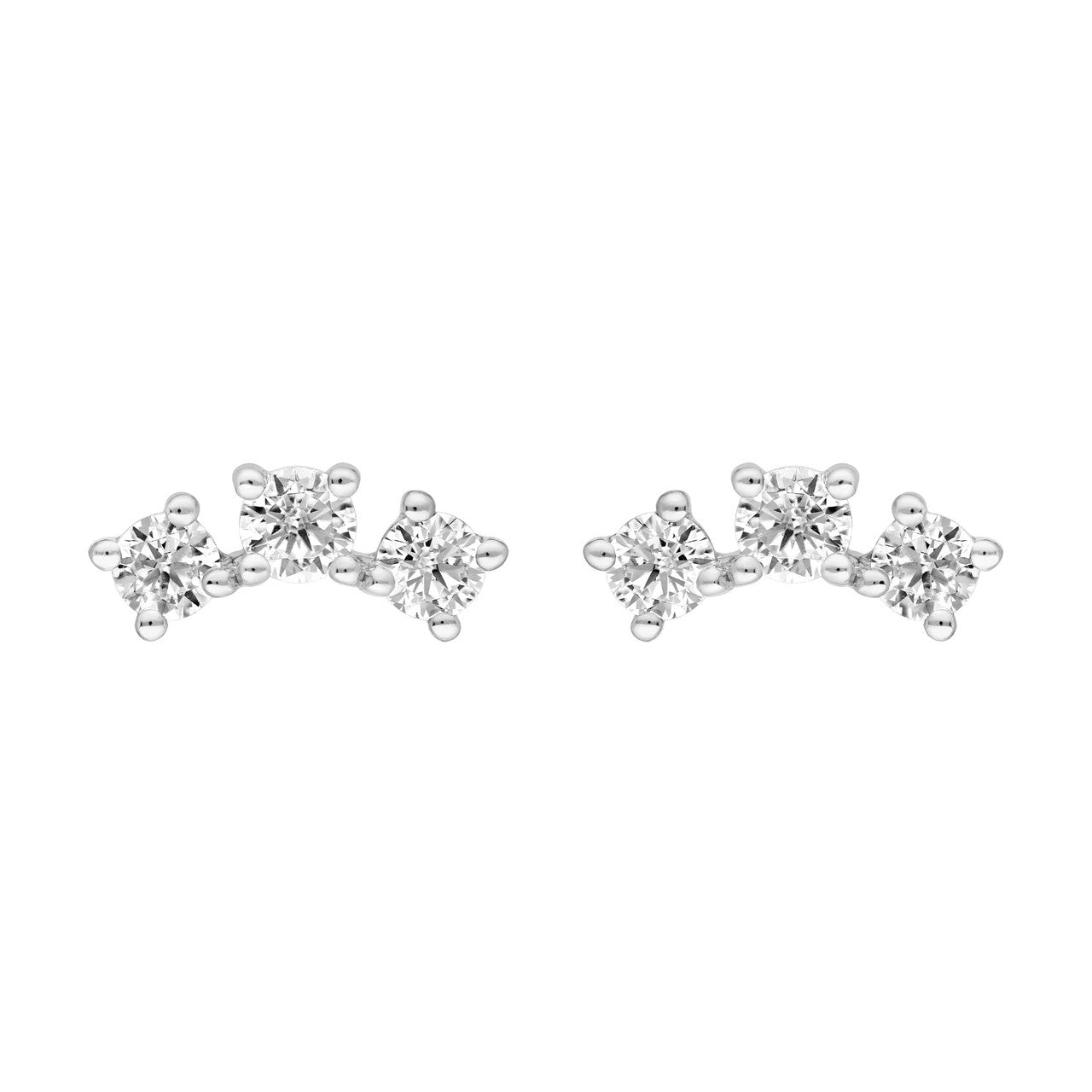 Birmingham Jewelry - 14K Gold Diamond Trio Stud Earrings - Birmingham Jewelry