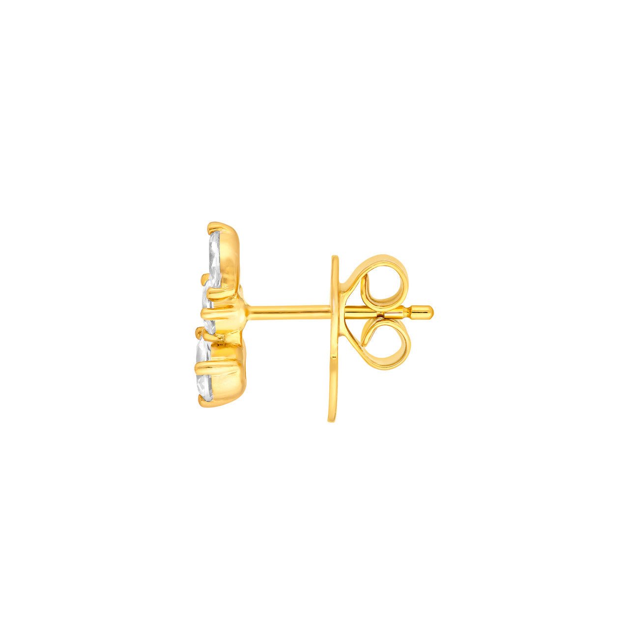 Birmingham Jewelry - 14K Gold Pear Marquise and Round Diamond Stud Earrings - Birmingham Jewelry