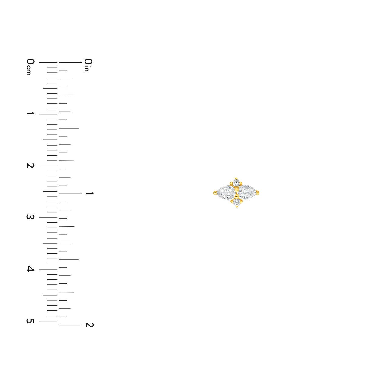 Birmingham Jewelry - 14K Gold Pear & Round Diamond Earrings - Birmingham Jewelry