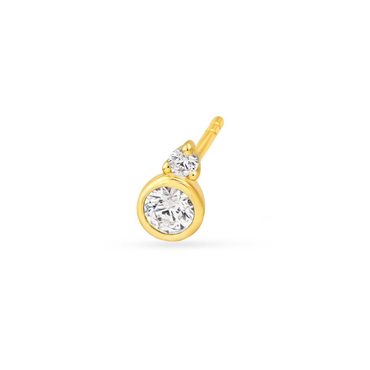 Birmingham Jewelry - 14K Gold Round Bezel Diamond Earrings - Birmingham Jewelry