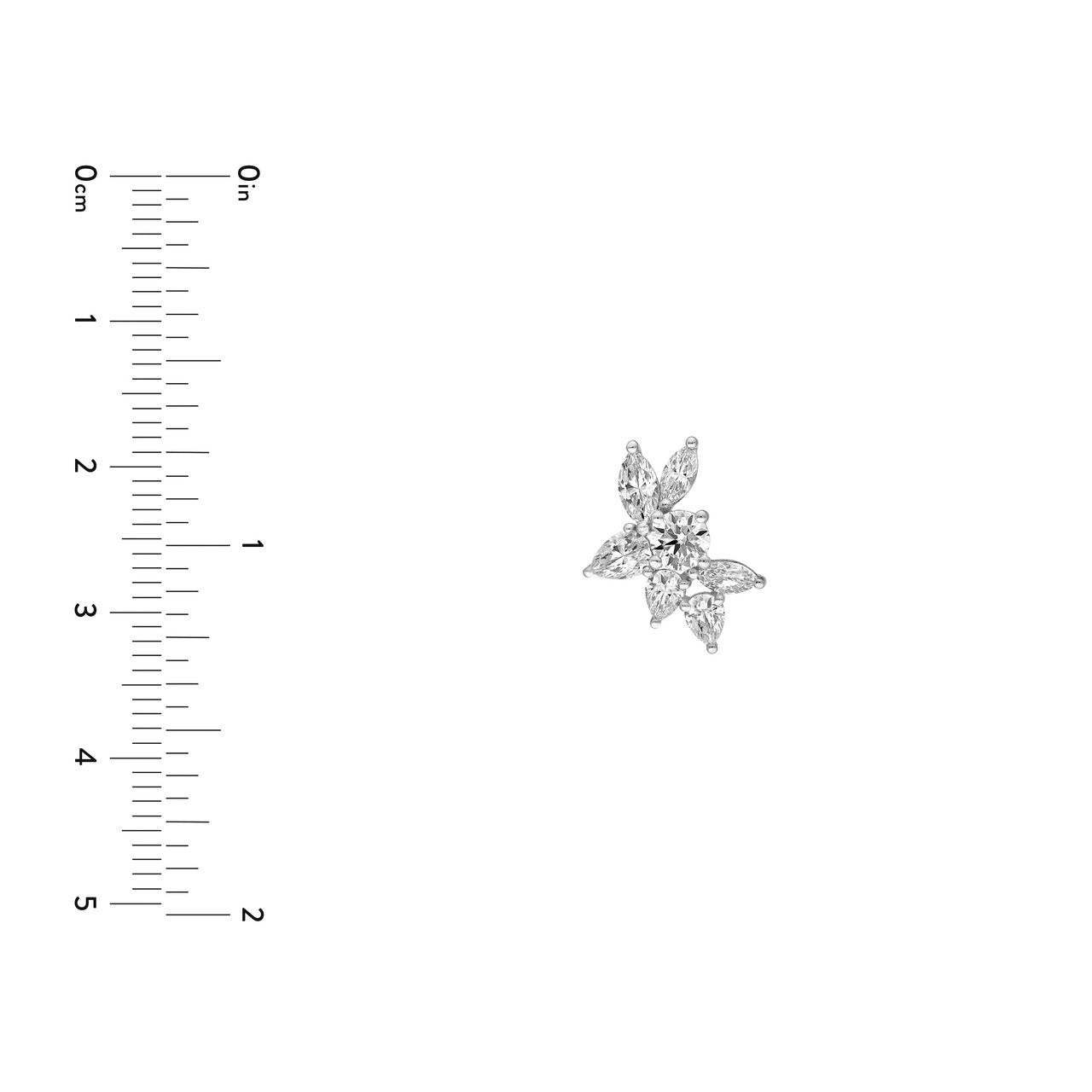 Birmingham Jewelry - 14K Gold Round Pear & Marquise Diamond Cluster Stud Earrings - Birmingham Jewelry