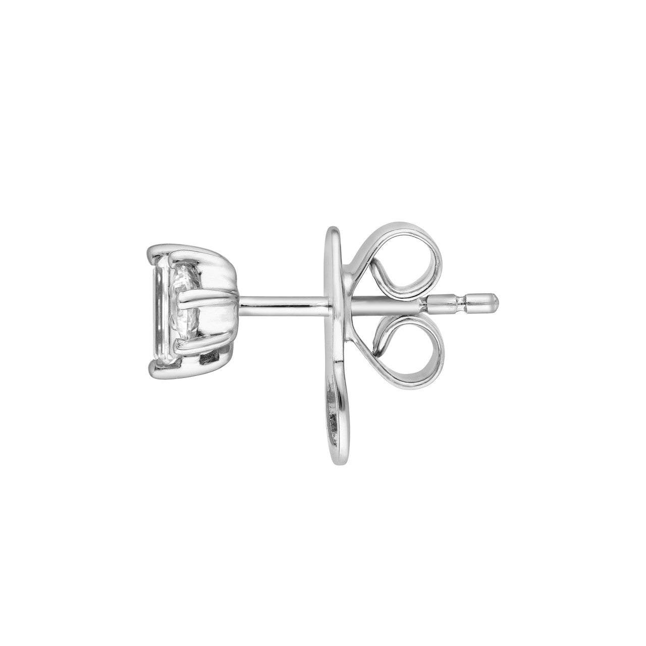 Birmingham Jewelry - 14K Gold Square Baguette Princess & Round Diamond Studs - Birmingham Jewelry
