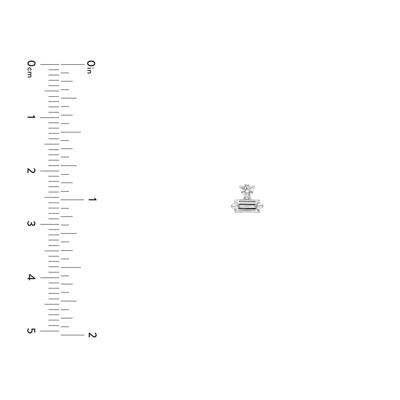 Birmingham Jewelry - 14K Gold Square Baguette & Round Diamond Earrings - Birmingham Jewelry