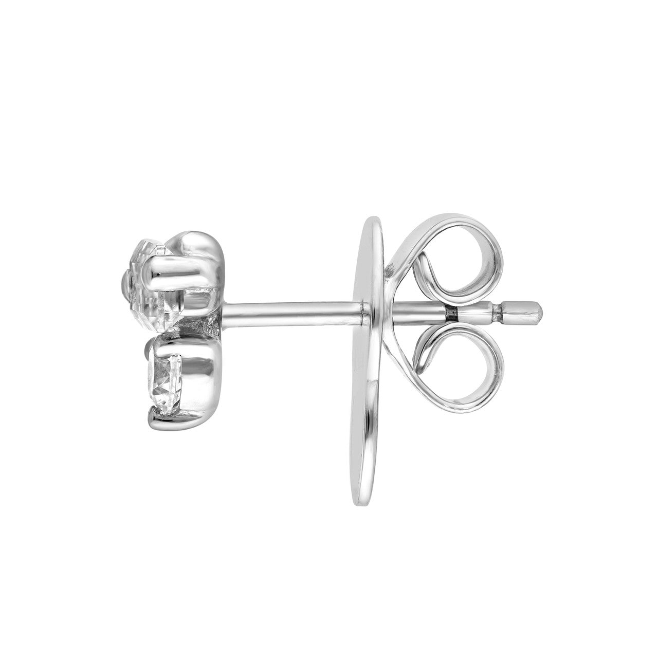 Birmingham Jewelry - 14K Gold Square Baguette & Round Diamond Stud Earrings - Birmingham Jewelry