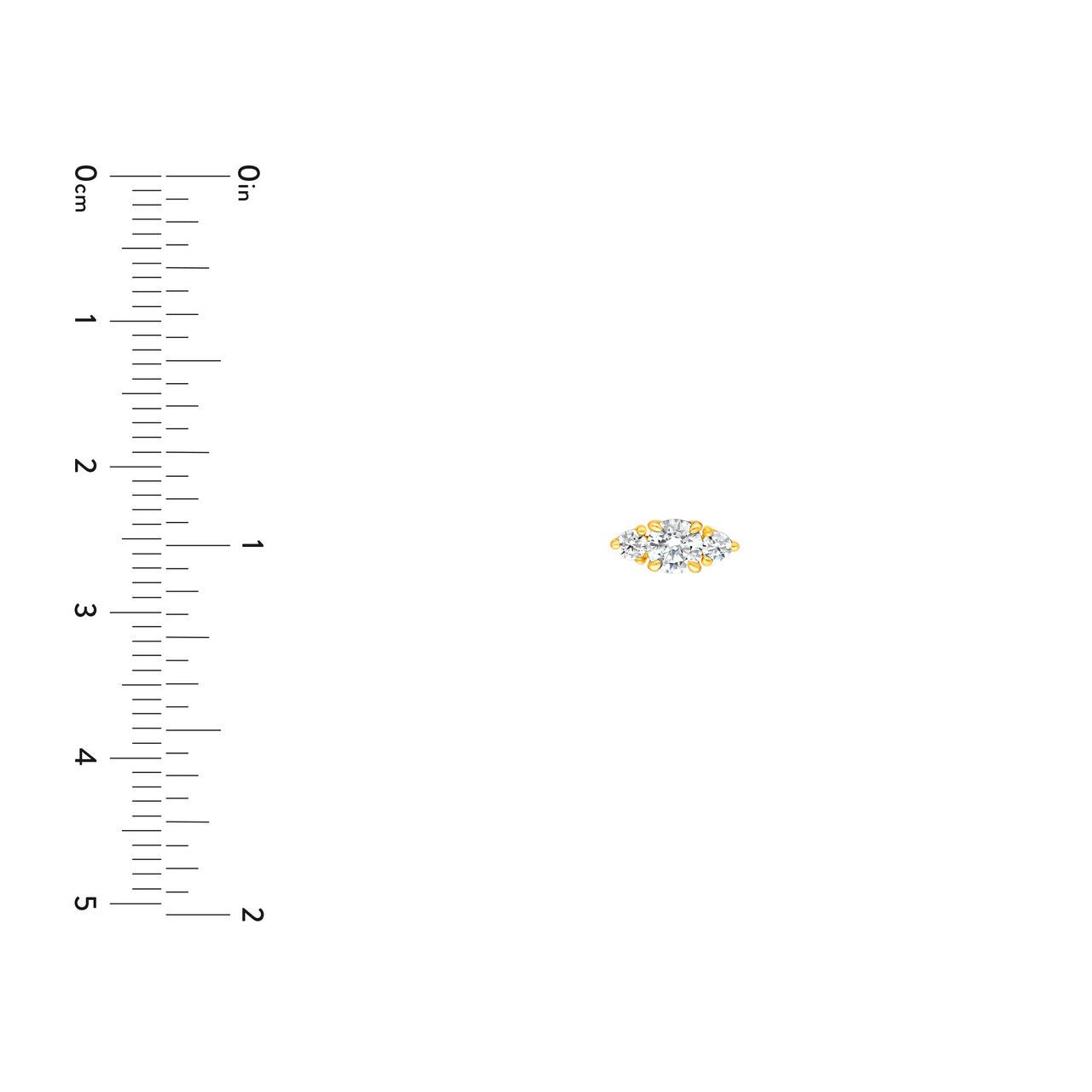 Birmingham Jewelry - 14K Gold Three Stone Round Diamond Earrings - Birmingham Jewelry