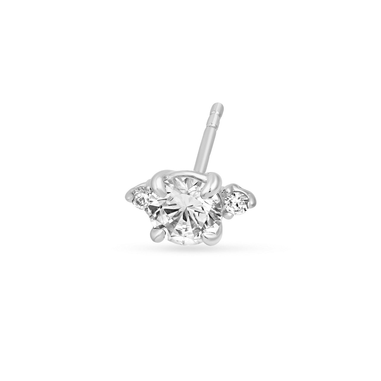 Birmingham Jewelry - 14K Gold Three Stone Round Diamond Earrings - Birmingham Jewelry