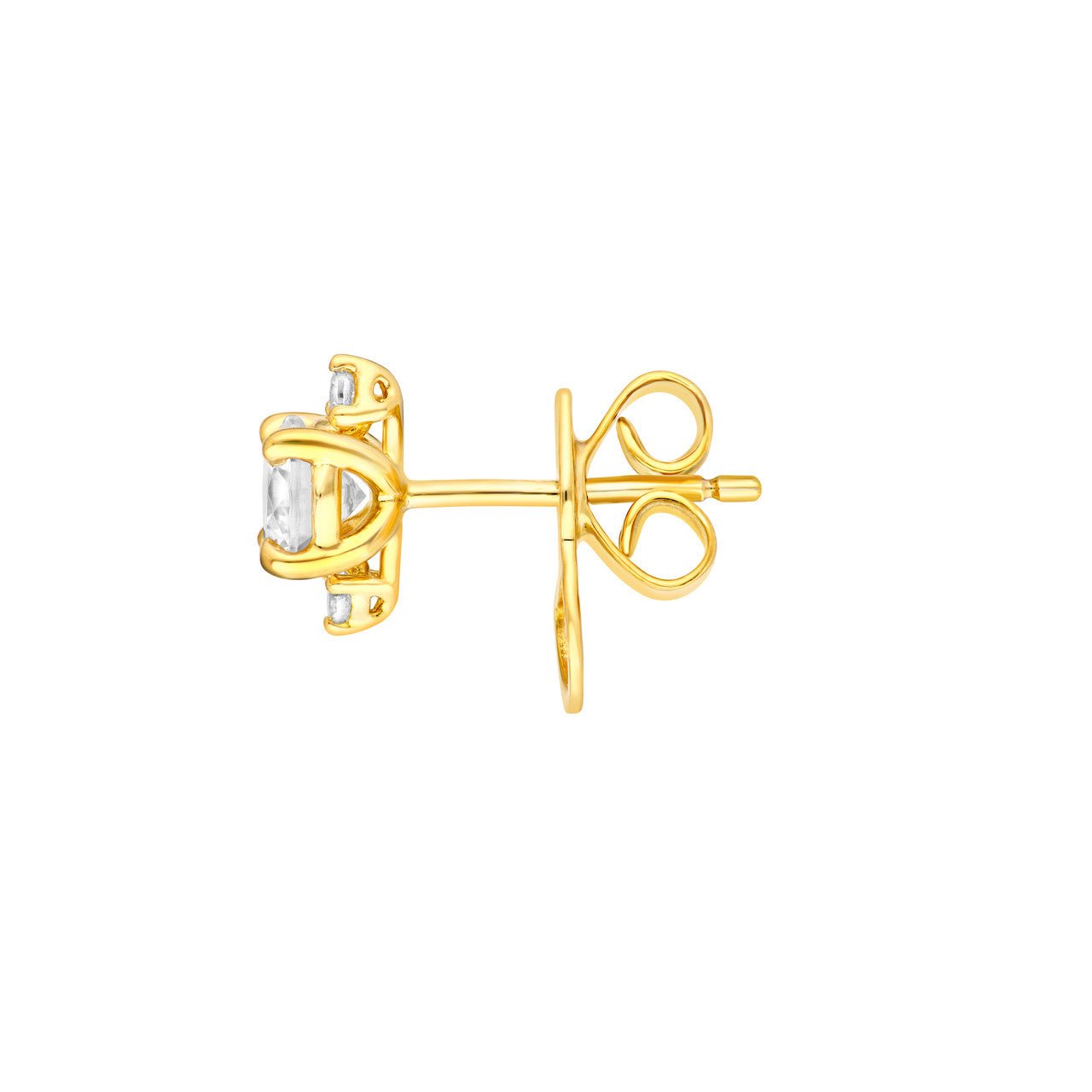 Birmingham Jewelry - 14K Gold Three Stone Round Diamond Earrings - Birmingham Jewelry