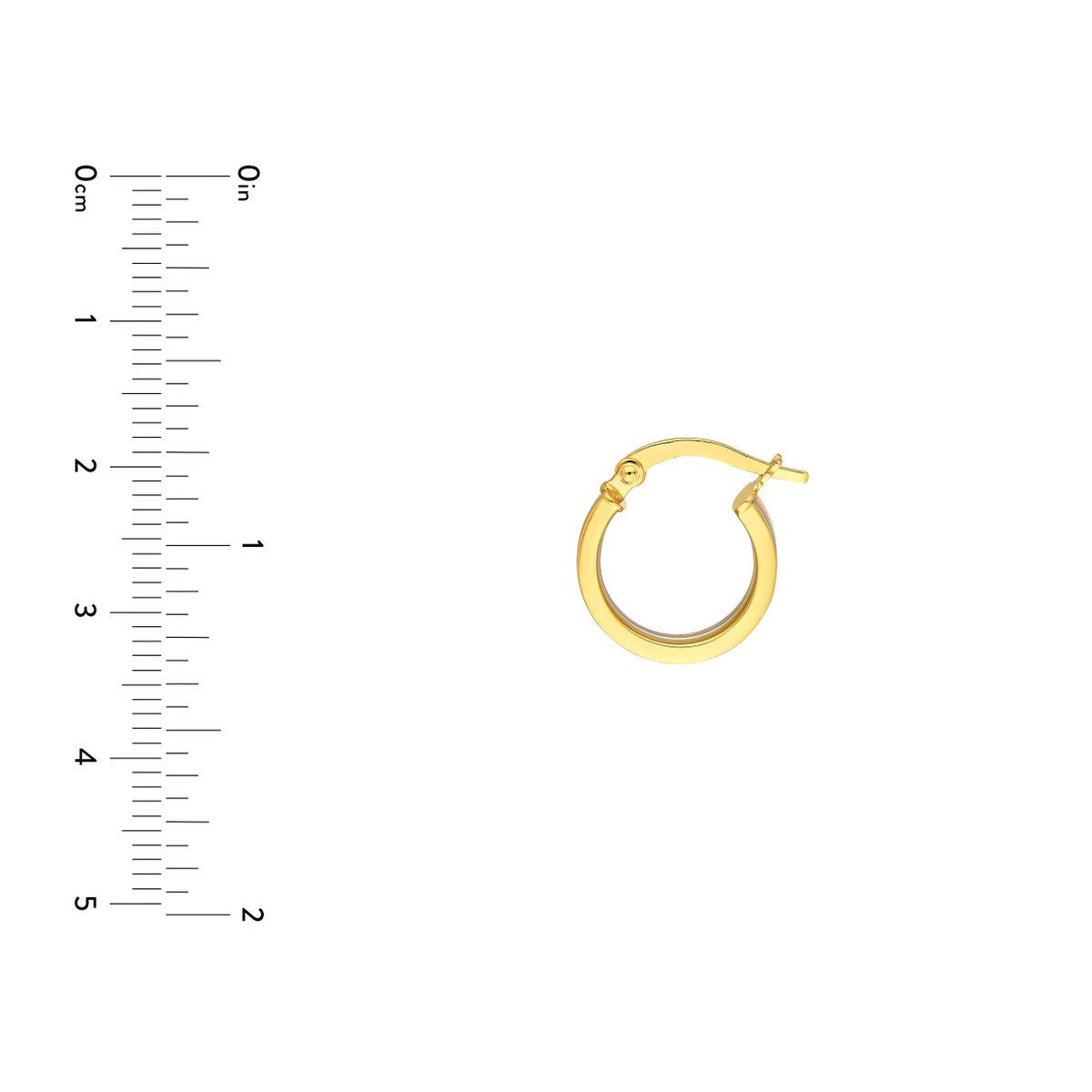 Birmingham Jewelry - 14K Tri Color Gold 10.00mm Round Hoop Earring - Birmingham Jewelry