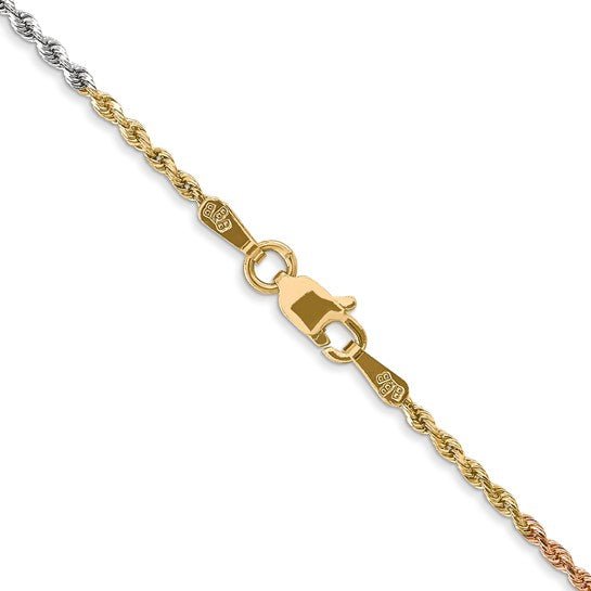 Birmingham Jewelry - 14K Tri - Color Gold Diamond Cut Rope Chain - Birmingham Jewelry