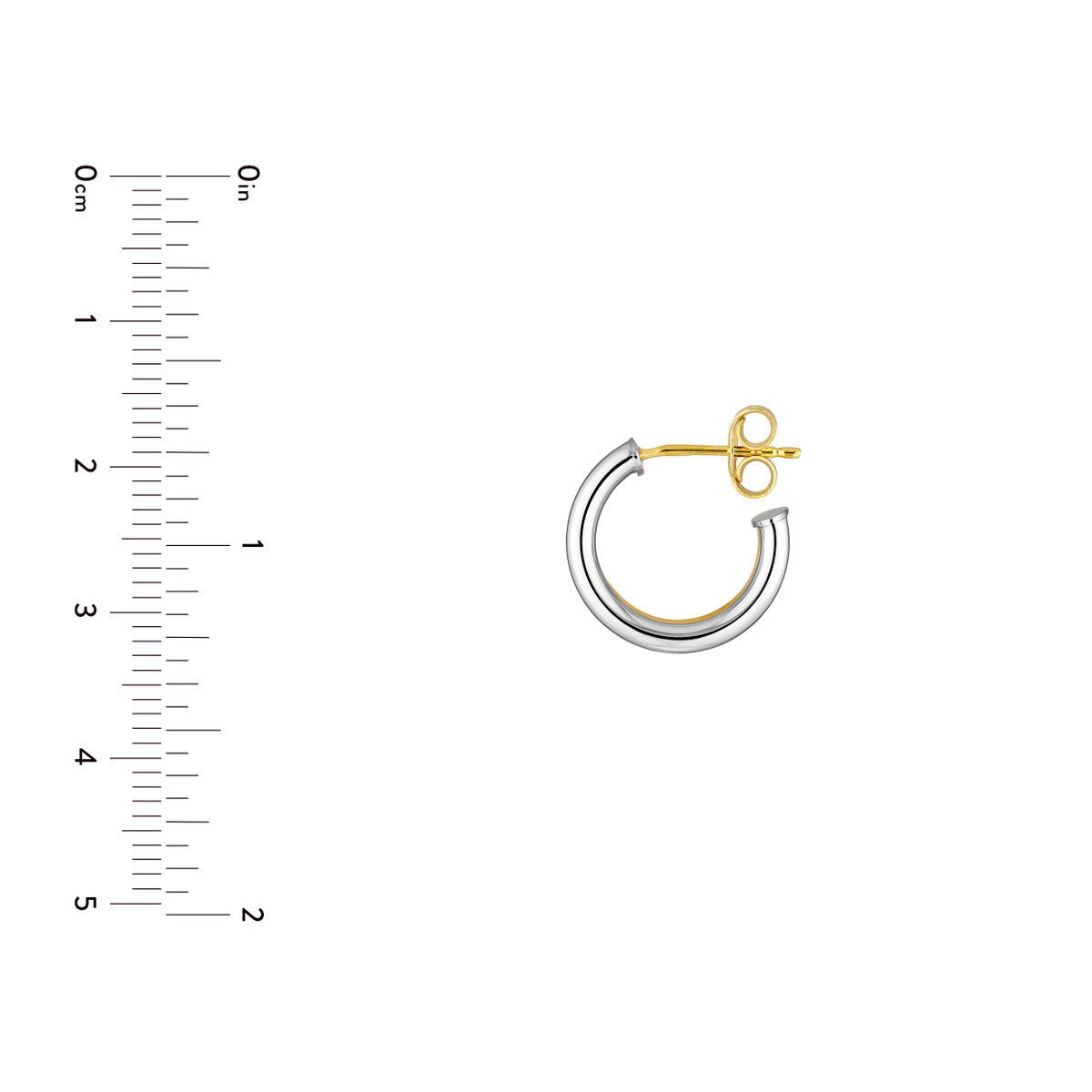 14K Two-Tone Gold 10.00mm Double Open Hoop Earrings Birmingham Jewelry Earrings Birmingham Jewelry 