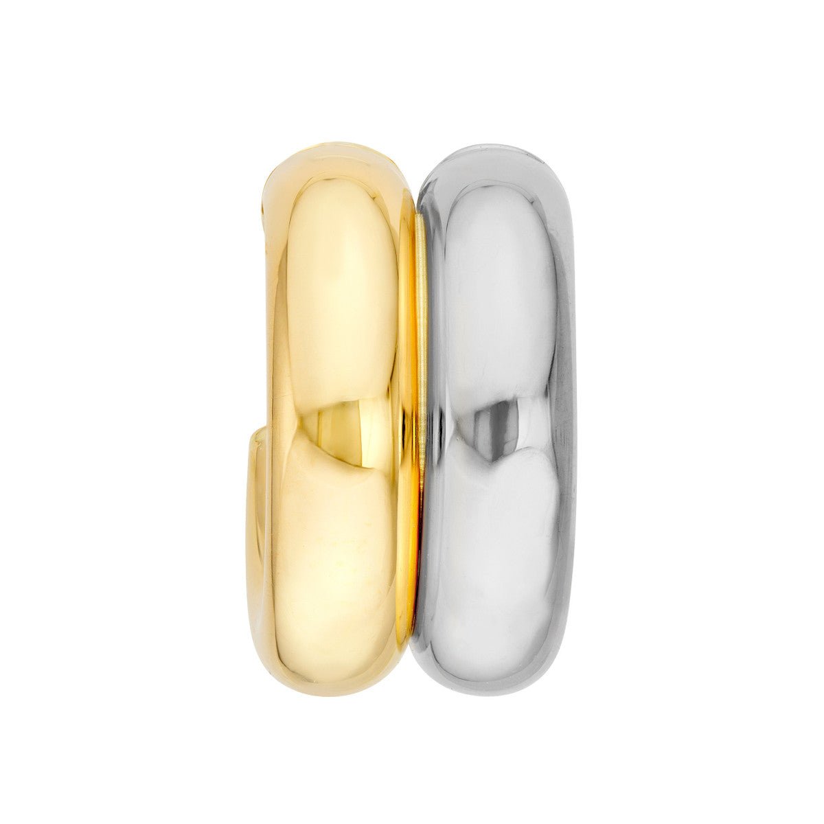 Birmingham Jewelry - 14K Two Tone Gold 15.00mm Small Double Open Hoop Earrings - Birmingham Jewelry