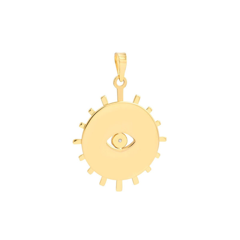 Birmingham Jewelry - 14K Two Tone Gold 3pt Diamond Eye Stick Frame Pendant - Birmingham Jewelry