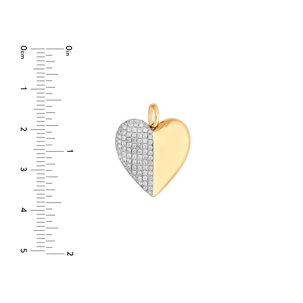 14K Two-Tone Gold 50/50 Diamond Heart Pendant Birmingham Jewelry Pendant Birmingham Jewelry 
