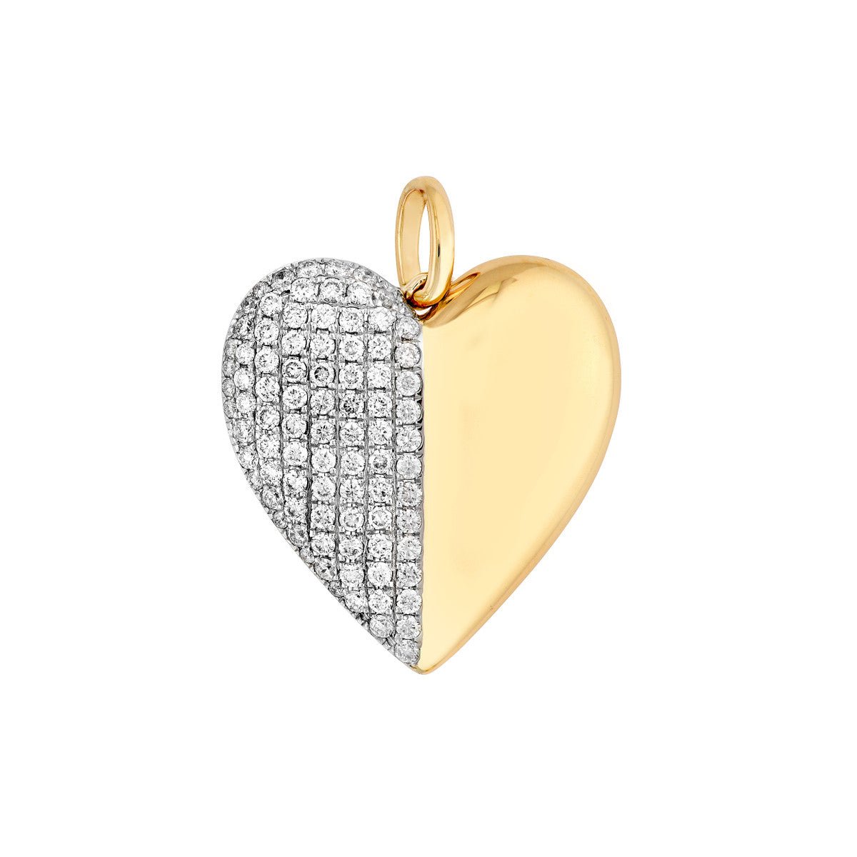 14K Two-Tone Gold 50/50 Diamond Heart Pendant Birmingham Jewelry Pendant Birmingham Jewelry 