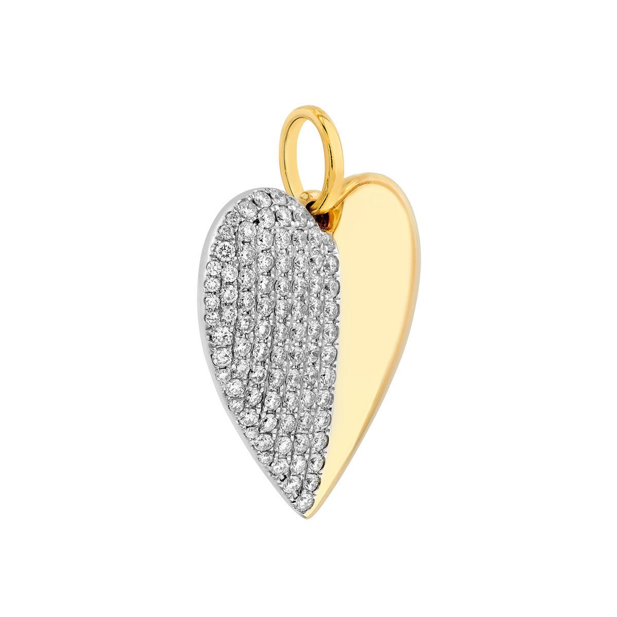 14K Two-Tone Gold 50/50 Diamond Heart Pendant Birmingham Jewelry Pendant Birmingham Jewelry 
