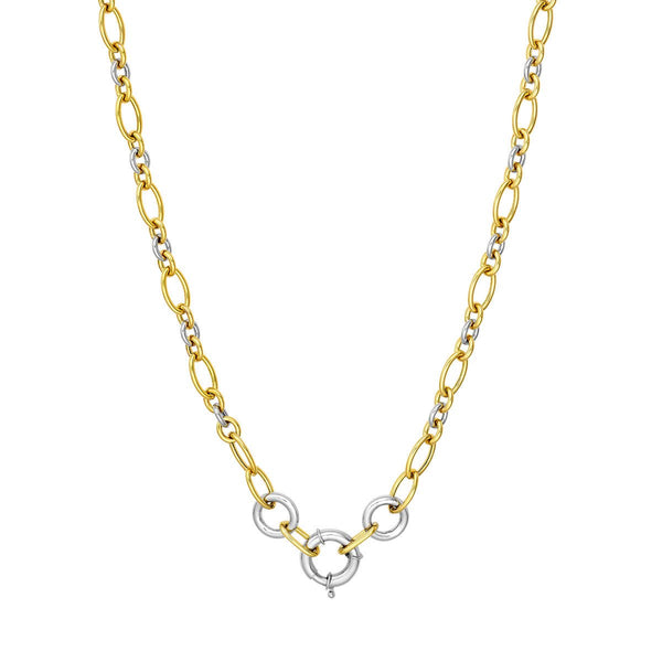 Birmingham Jewelry - 14K Two Tone Gold Alternate Oval Link Necklace - Birmingham Jewelry