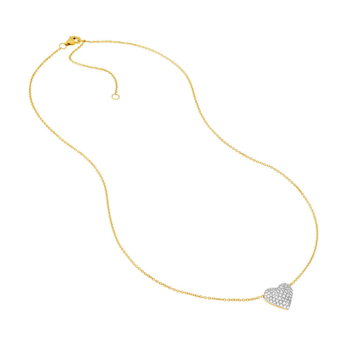 Birmingham Jewelry - 14K Two Tone Gold Diamond Pave Heart Necklace (0.5tcw) - Birmingham Jewelry