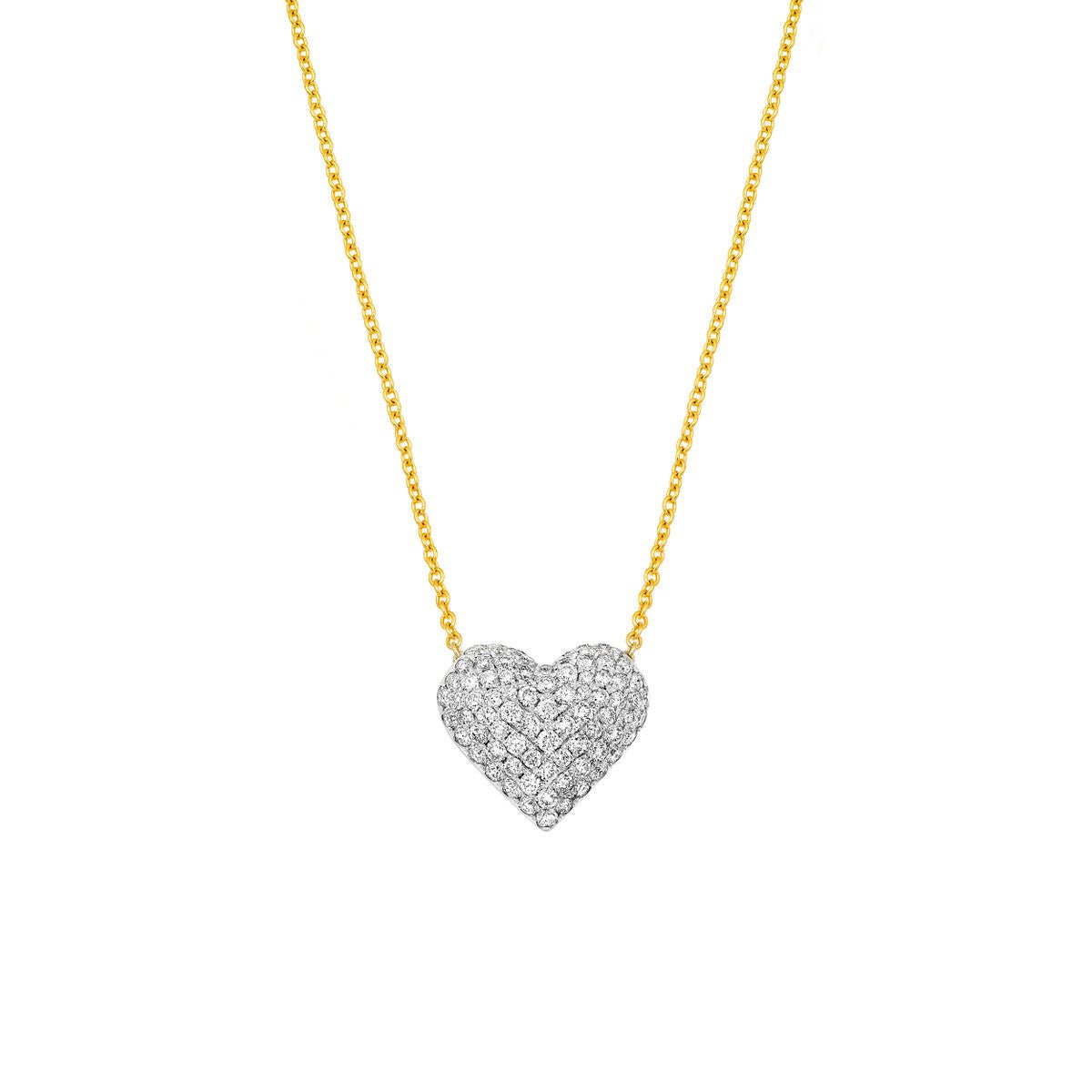 Birmingham Jewelry - 14K Two Tone Gold Diamond Pave Heart Necklace (0.5tcw) - Birmingham Jewelry