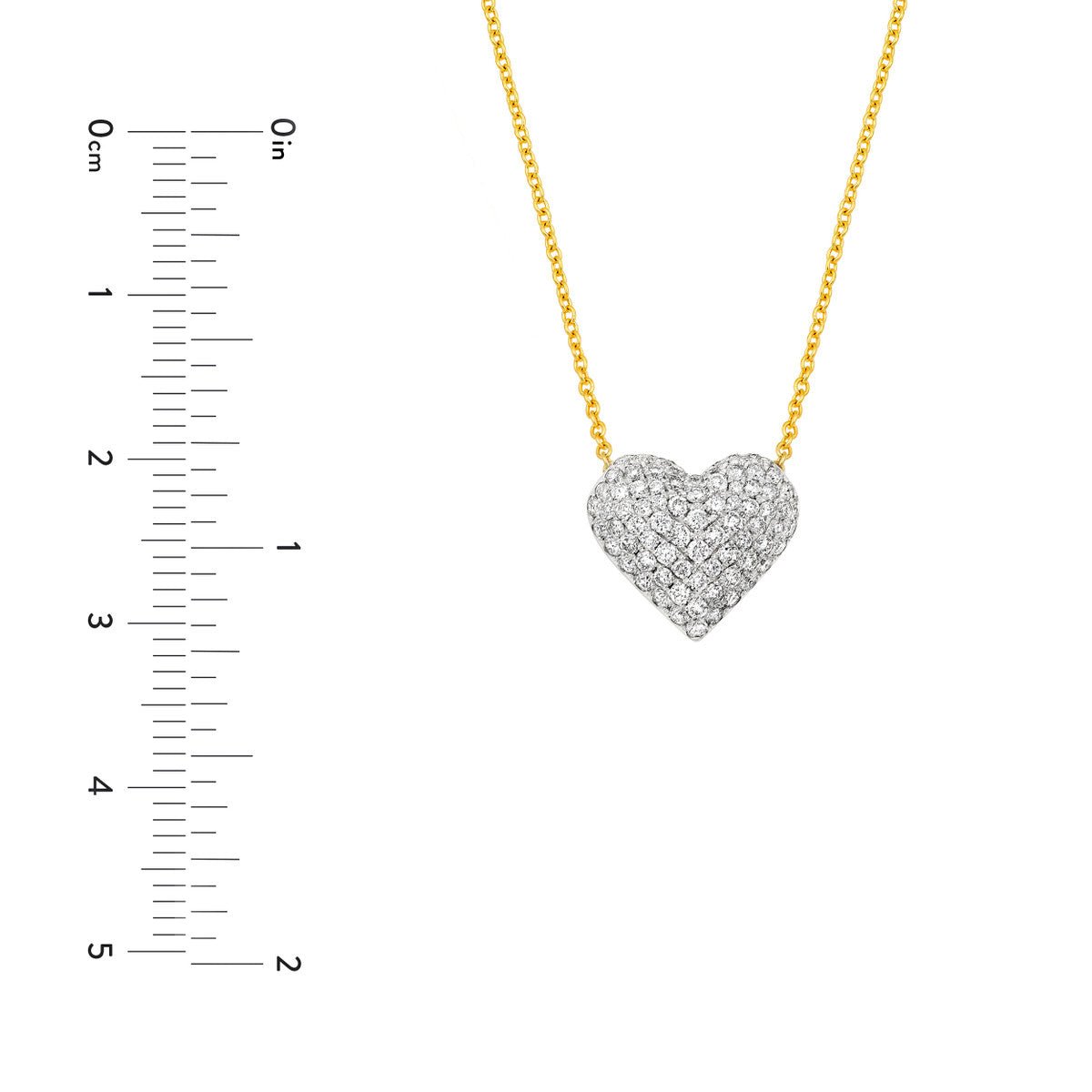 Birmingham Jewelry - 14K Two Tone Gold Diamond Pave Heart Necklace (0.5tcw) - Birmingham Jewelry