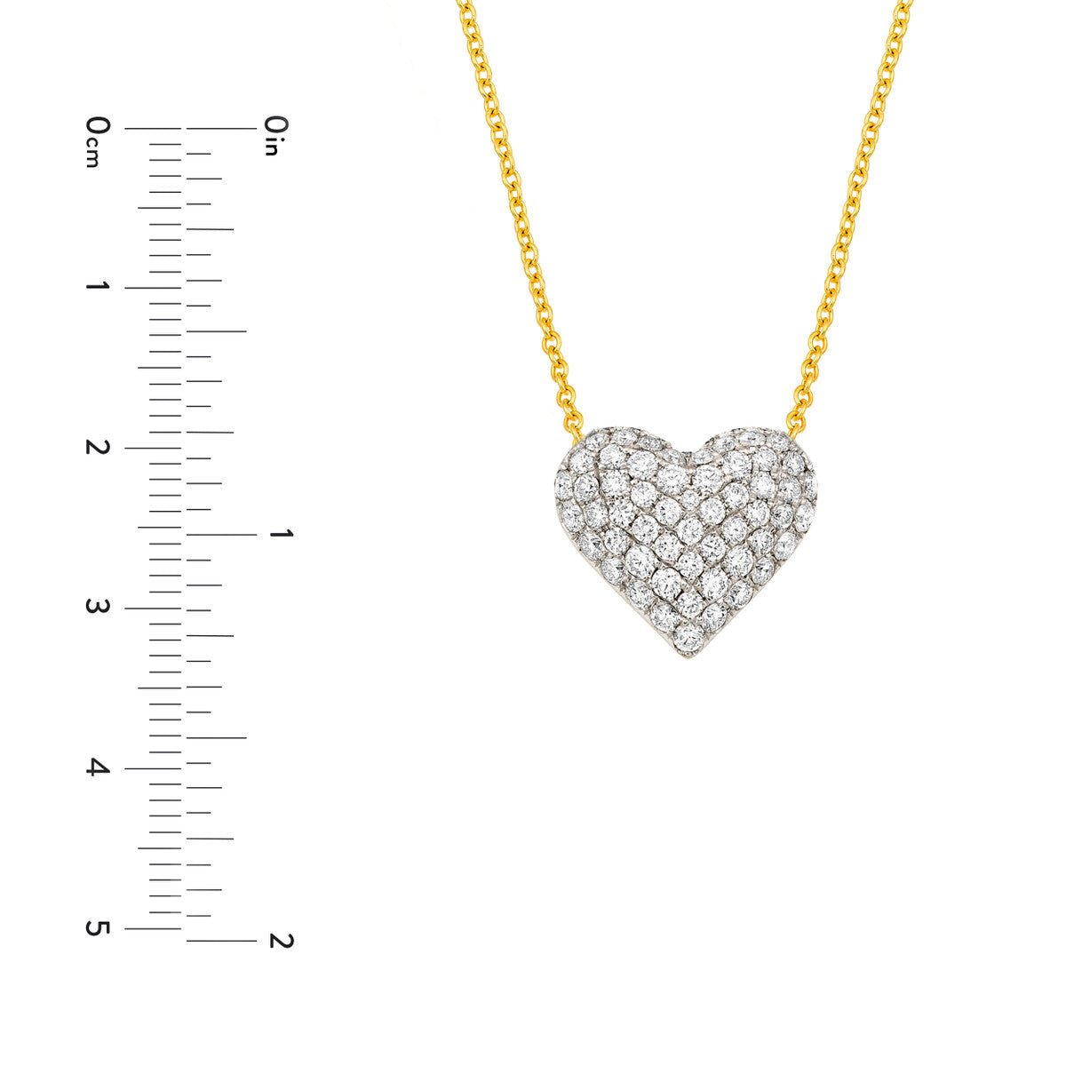 Birmingham Jewelry - 14K Two Tone Gold Diamond Pave Heart Necklace (1.00tcw) - Birmingham Jewelry