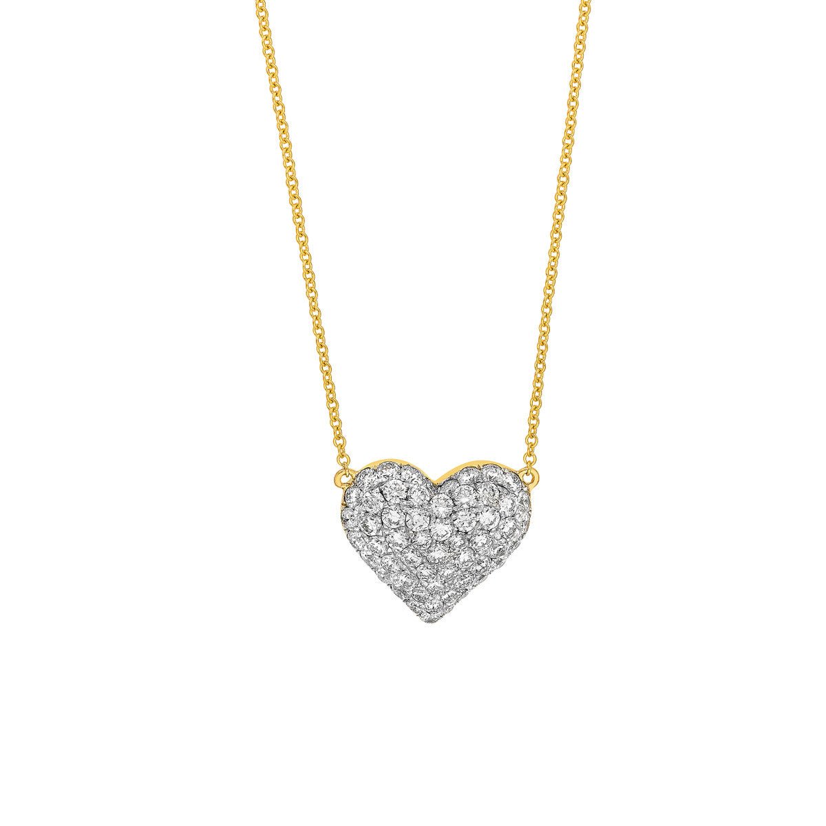 Birmingham Jewelry - 14K Two - Tone Gold Diamond Pave Heart Necklace - Birmingham Jewelry
