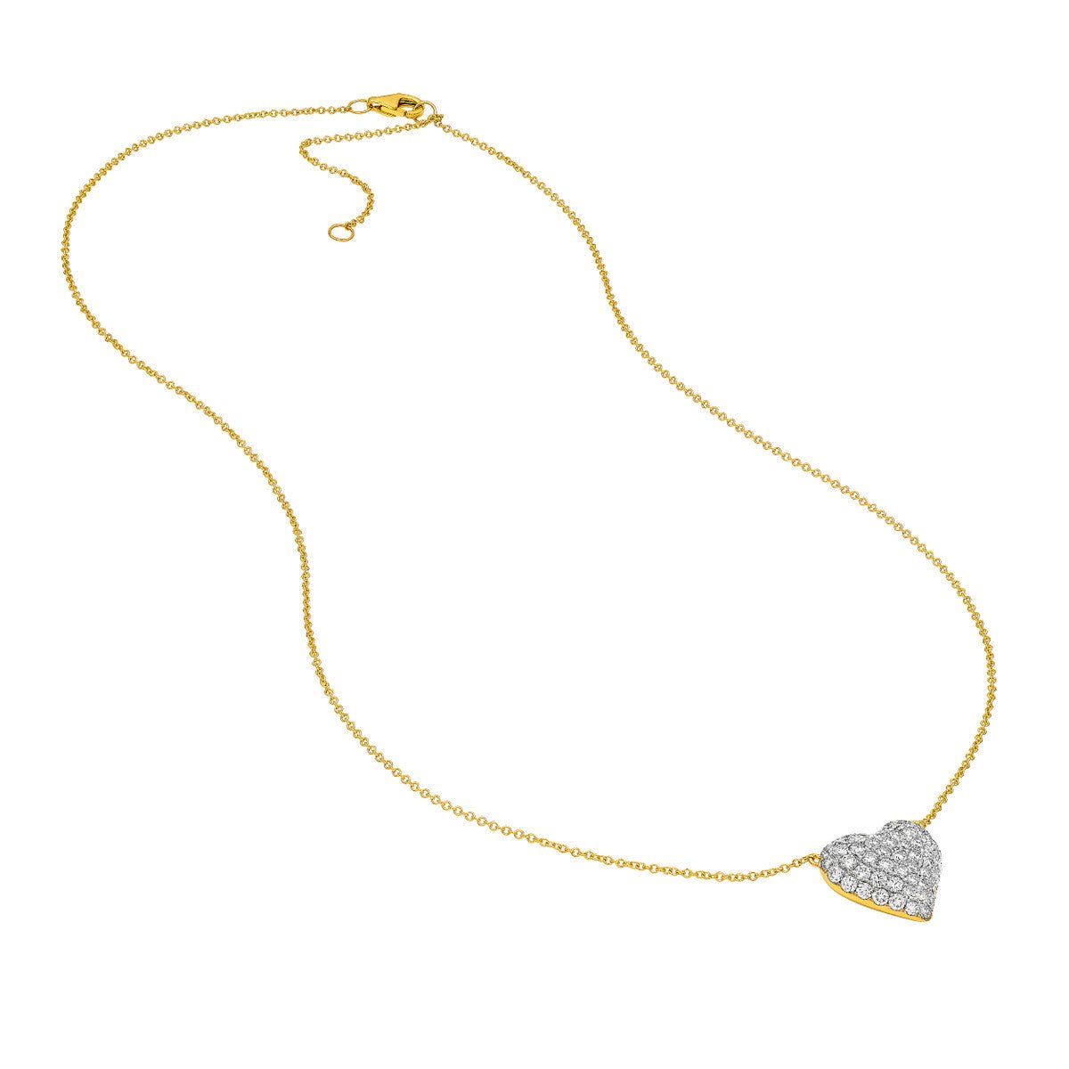 Birmingham Jewelry - 14K Two - Tone Gold Diamond Pave Heart Necklace - Birmingham Jewelry