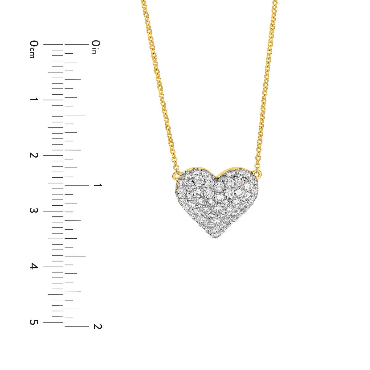 Birmingham Jewelry - 14K Two - Tone Gold Diamond Pave Heart Necklace - Birmingham Jewelry
