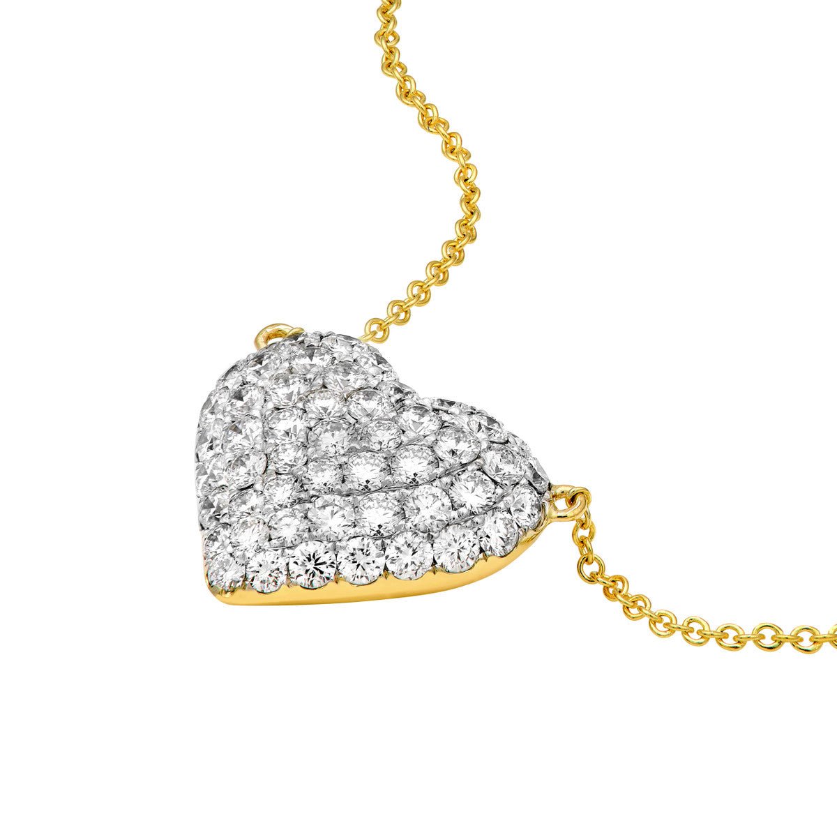Birmingham Jewelry - 14K Two - Tone Gold Diamond Pave Heart Necklace - Birmingham Jewelry
