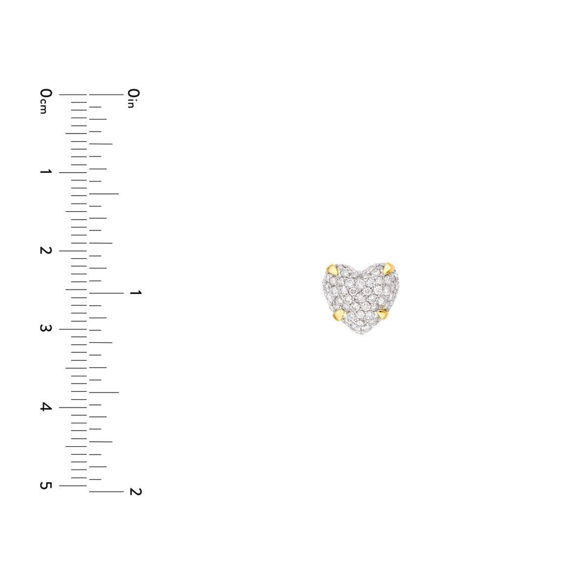 Birmingham Jewelry - 14K Two - Tone Gold Diamond Pave Heart Stud Earrings (1/2tcw) - Birmingham Jewelry