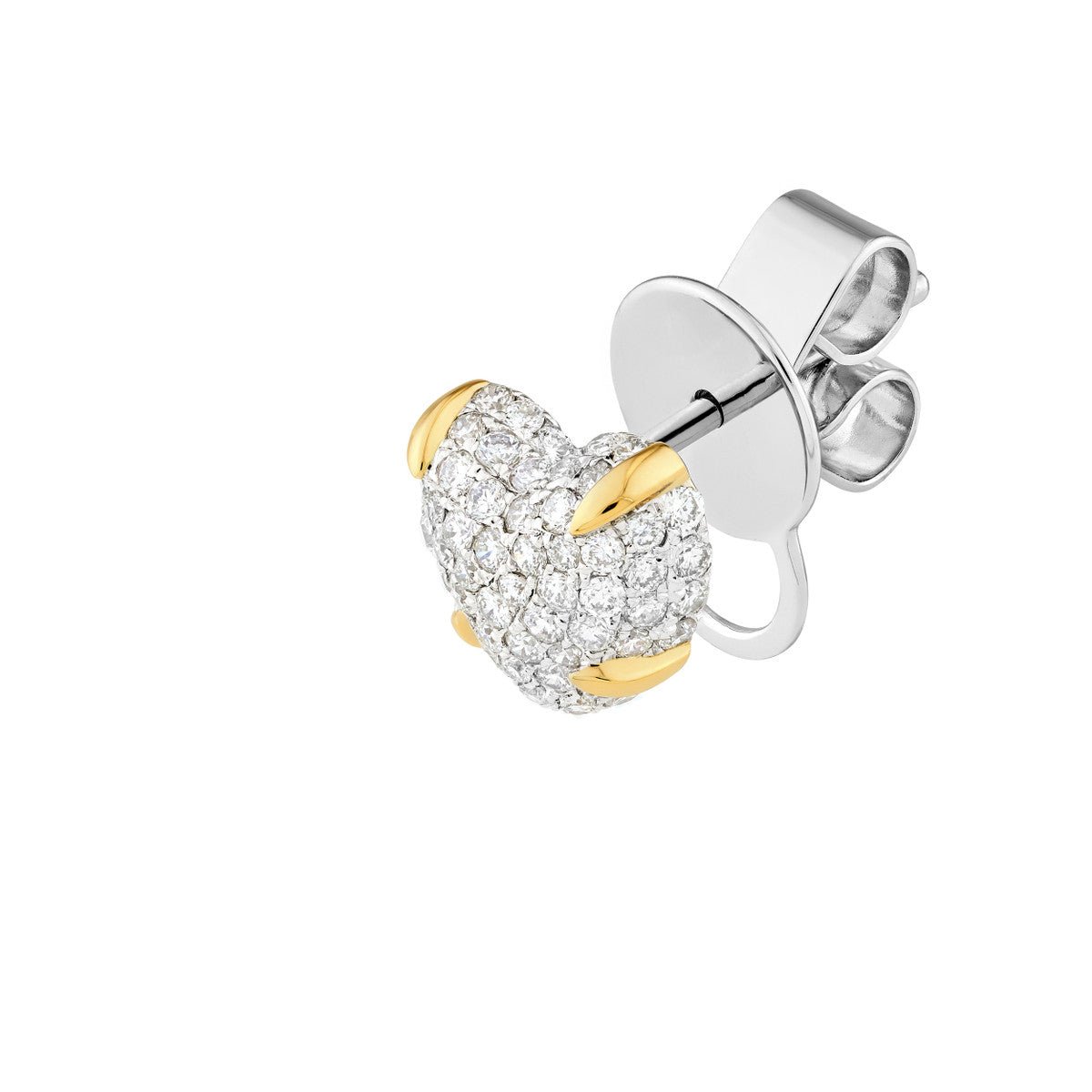 Birmingham Jewelry - 14K Two - Tone Gold Diamond Pave Heart Stud Earrings (1/2tcw) - Birmingham Jewelry