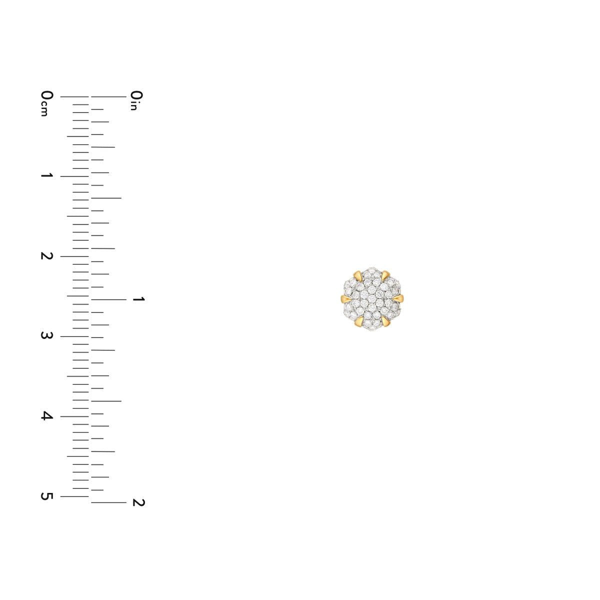 Birmingham Jewelry - 14K Two - Tone Gold Diamond Pave Hexagon Stud Earrings (1/2tcw) - Birmingham Jewelry