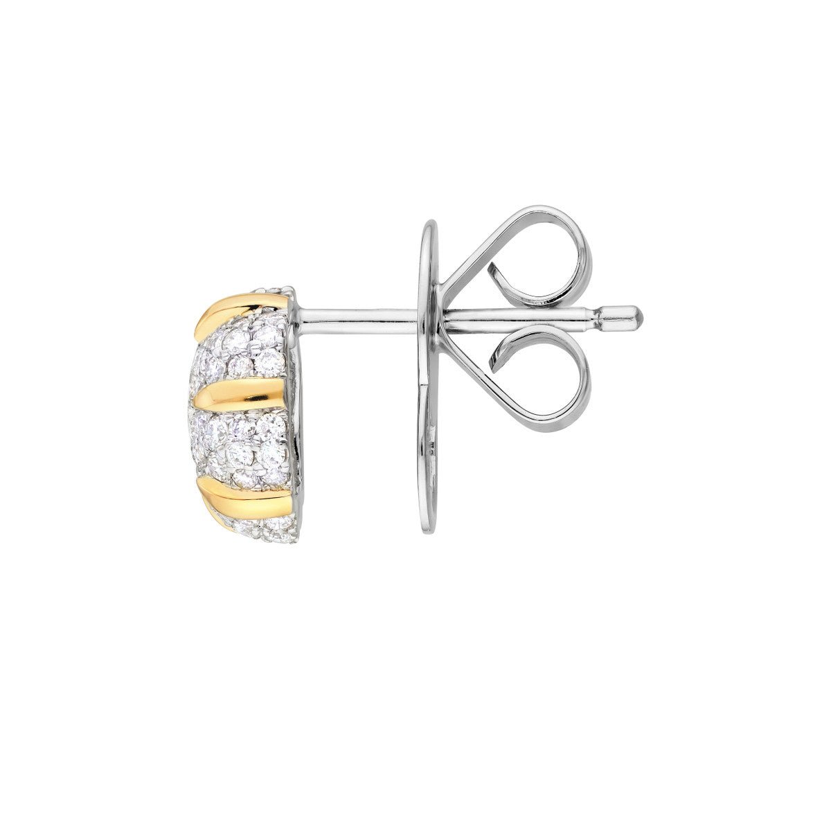 Birmingham Jewelry - 14K Two - Tone Gold Diamond Pave Hexagon Stud Earrings (1/2tcw) - Birmingham Jewelry