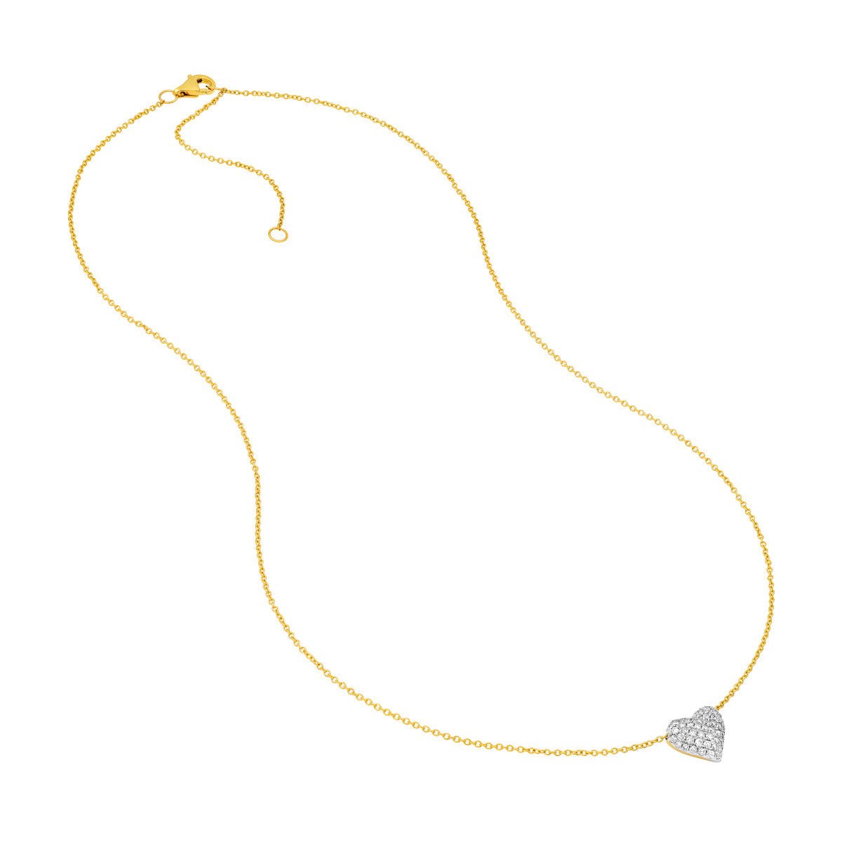 Birmingham Jewelry - 14K Two Tone Gold Diamond Pave Necklace (0.33tcw) - Birmingham Jewelry
