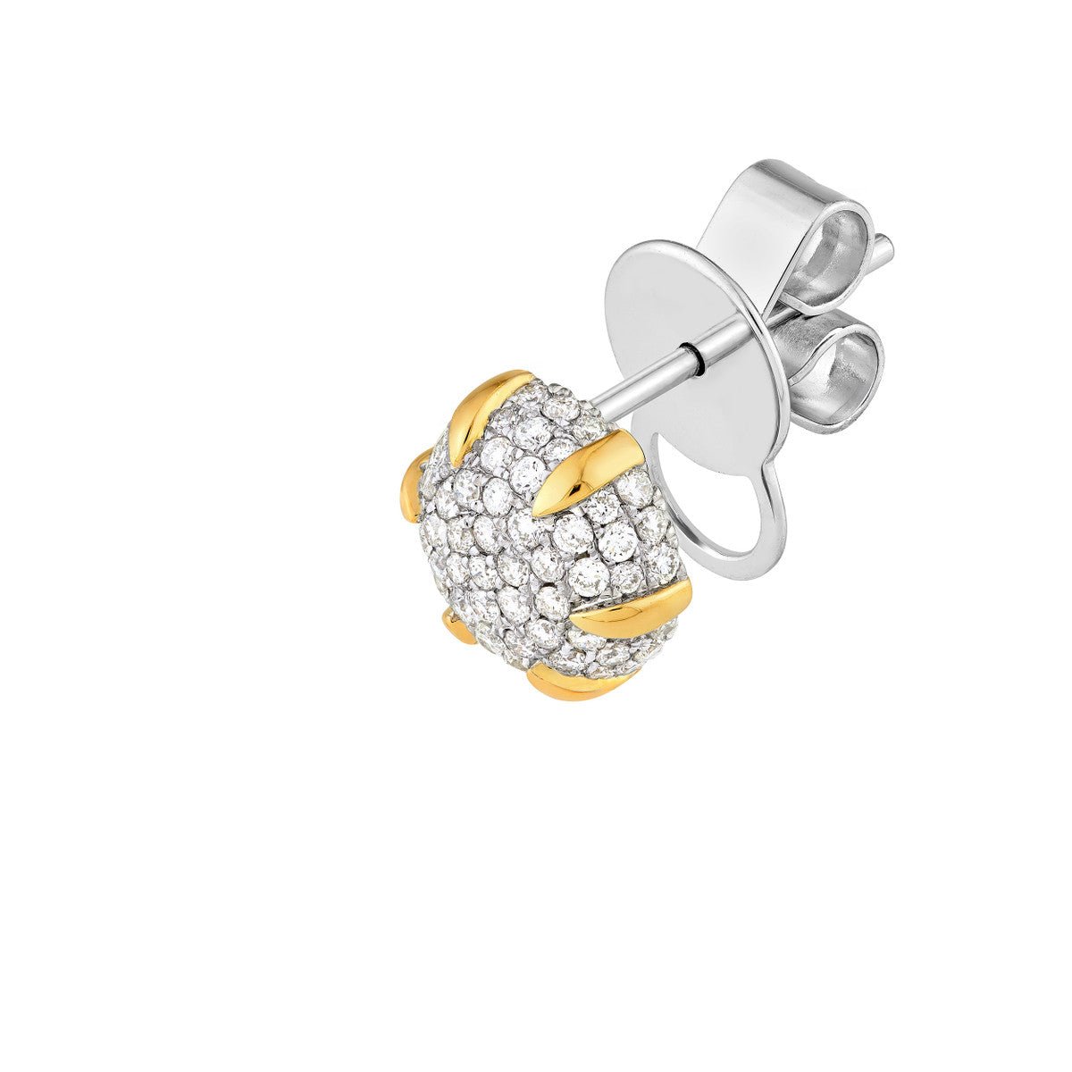 14K Two-Tone Gold Diamond Pave Round Stud Earrings (1/2tcw) Birmingham Jewelry Earrings Birmingham Jewelry 