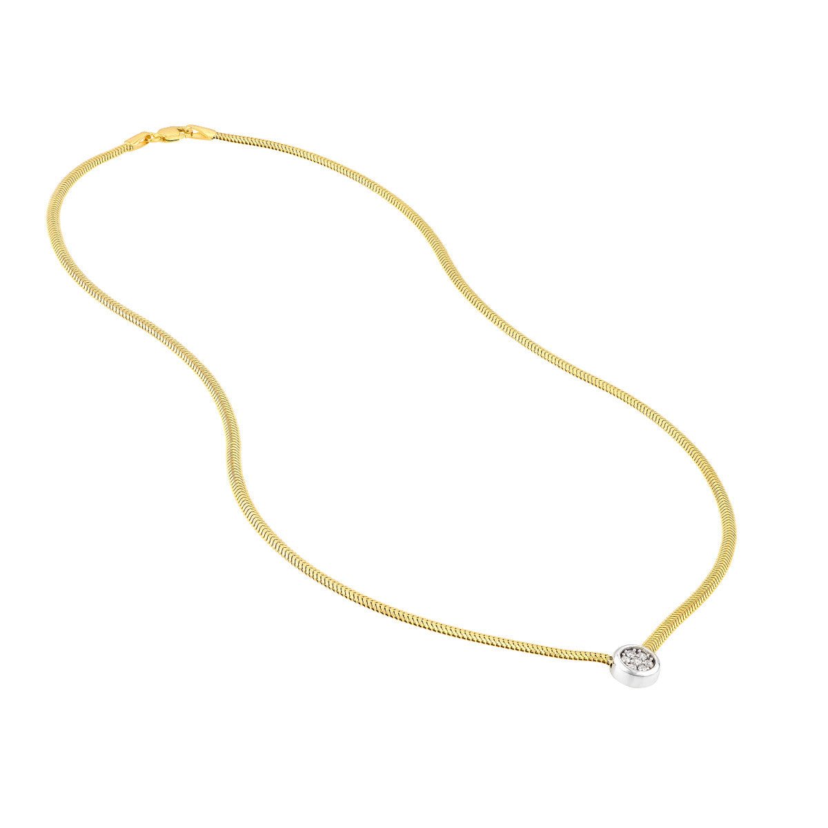 14K Two Tone Gold Diamond Pendant Snake Necklace Birmingham Jewelry Necklace Birmingham Jewelry 