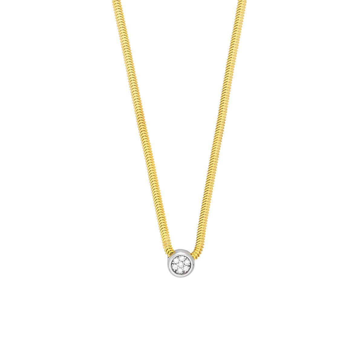 14K Two Tone Gold Diamond Pendant Snake Necklace Birmingham Jewelry Necklace Birmingham Jewelry 