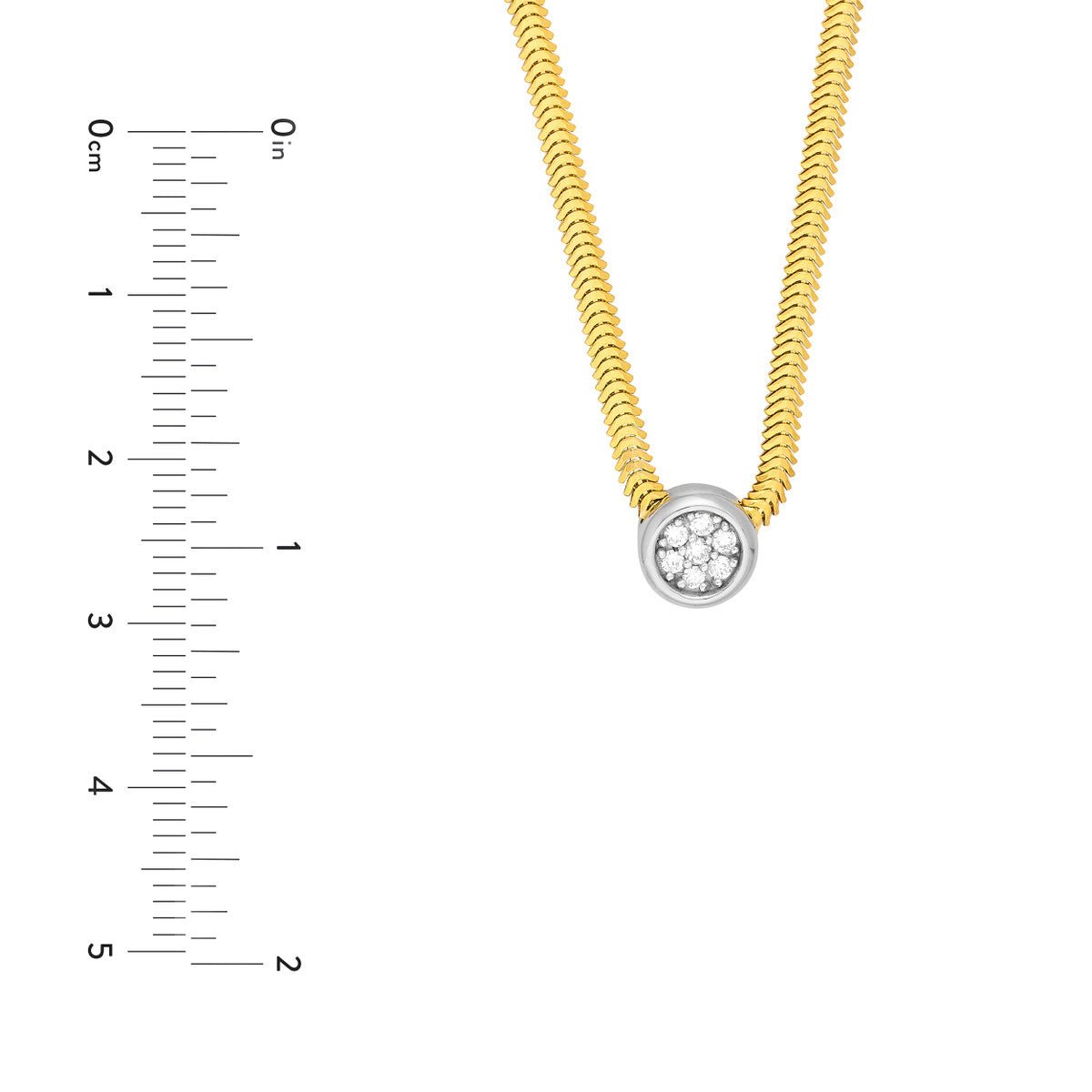 14K Two Tone Gold Diamond Pendant Snake Necklace Birmingham Jewelry Necklace Birmingham Jewelry 