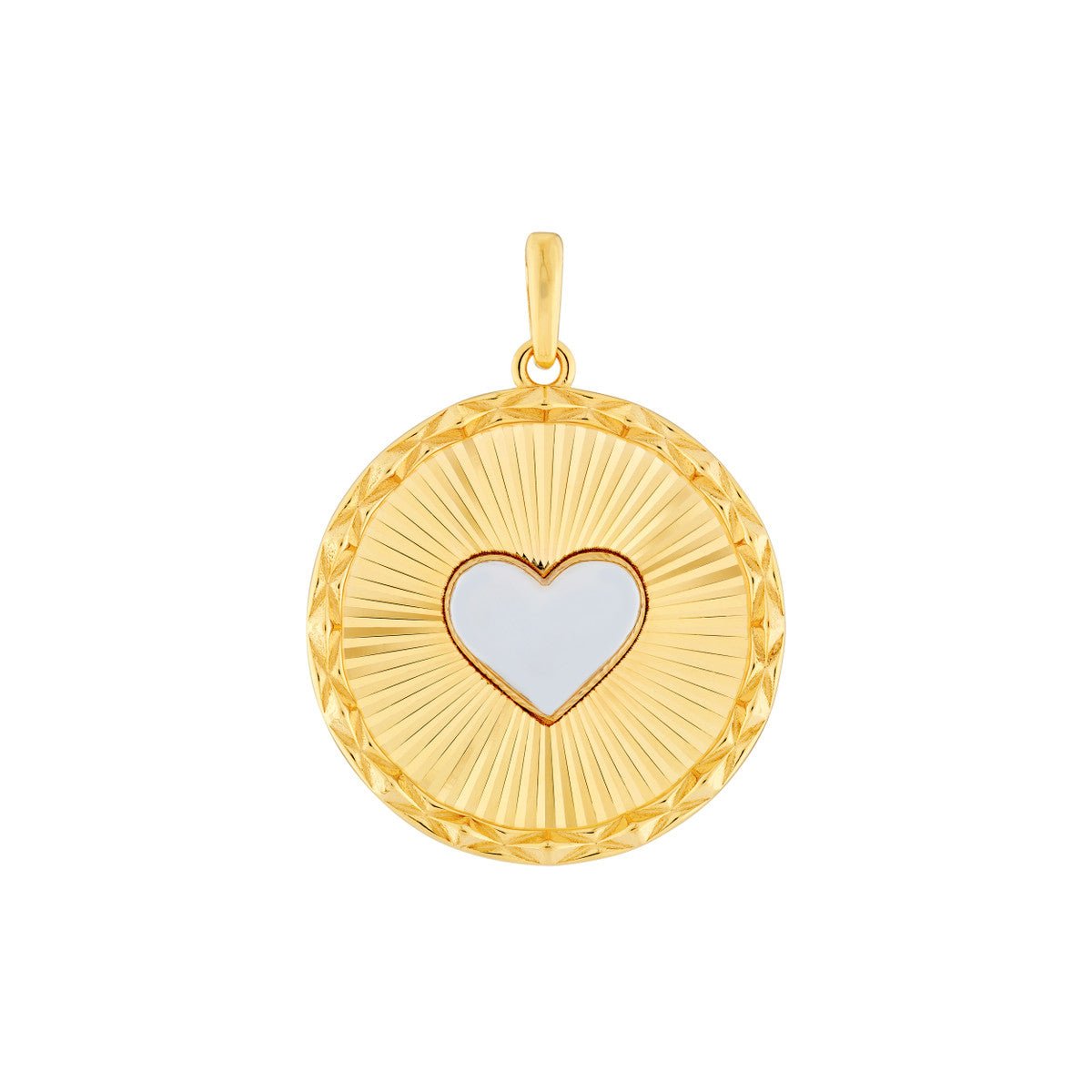 Birmingham Jewelry - 14K Two Tone Gold Fluted Heart Charm - Birmingham Jewelry