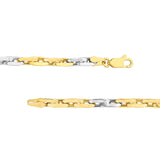 Birmingham Jewelry - 14K Two Tone Gold Handmade Rectangular 4+2 Link Bracelet - Birmingham Jewelry