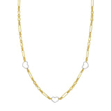 Birmingham Jewelry - 14K Two Tone Gold Heart and Link Station Necklace - Birmingham Jewelry