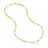 Birmingham Jewelry - 14K Two Tone Gold Heart and Link Station Necklace - Birmingham Jewelry