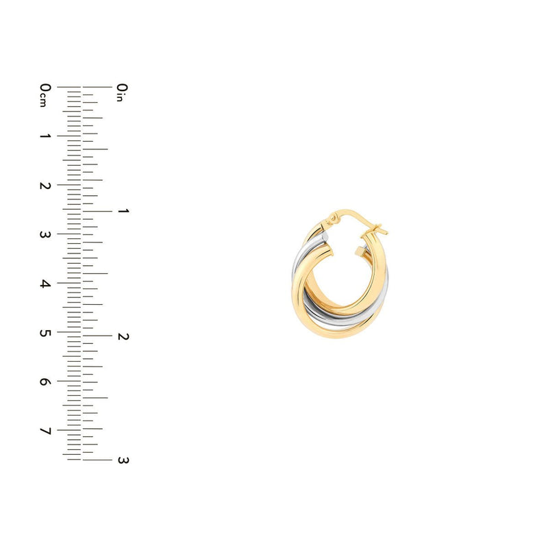 Birmingham Jewelry - 14K Two - Tone Gold Love Knot Hoop Earrings - Birmingham Jewelry