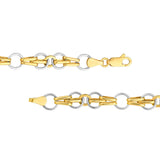 Birmingham Jewelry - 14K Two Tone Gold Mixed Round Oval Link Bracelet - Birmingham Jewelry