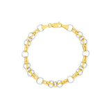 Birmingham Jewelry - 14K Two Tone Gold Mixed Round Oval Link Bracelet - Birmingham Jewelry