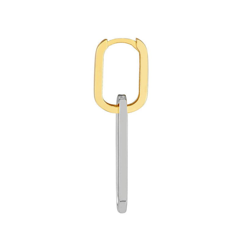 Birmingham Jewelry - 14K Two-Tone Gold Paperclip Hoop Earrings - Birmingham Jewelry