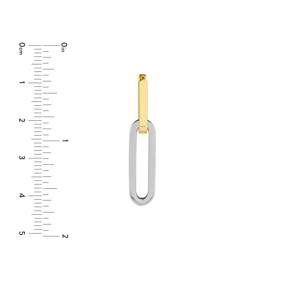 Birmingham Jewelry - 14K Two-Tone Gold Paperclip Hoop Earrings - Birmingham Jewelry