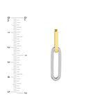 Birmingham Jewelry - 14K Two-Tone Gold Paperclip Hoop Earrings - Birmingham Jewelry
