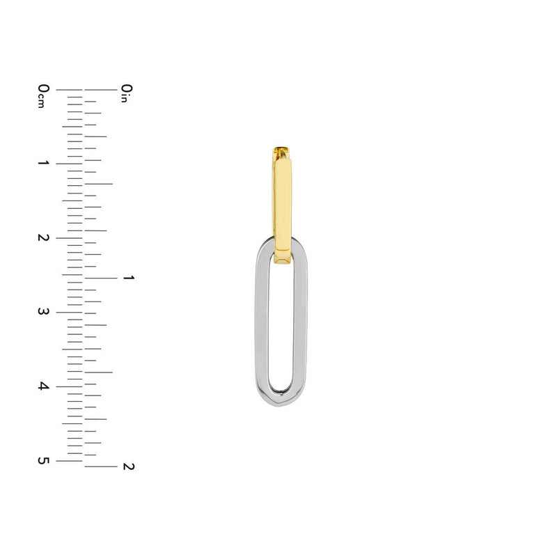 Birmingham Jewelry - 14K Two-Tone Gold Paperclip Hoop Earrings - Birmingham Jewelry