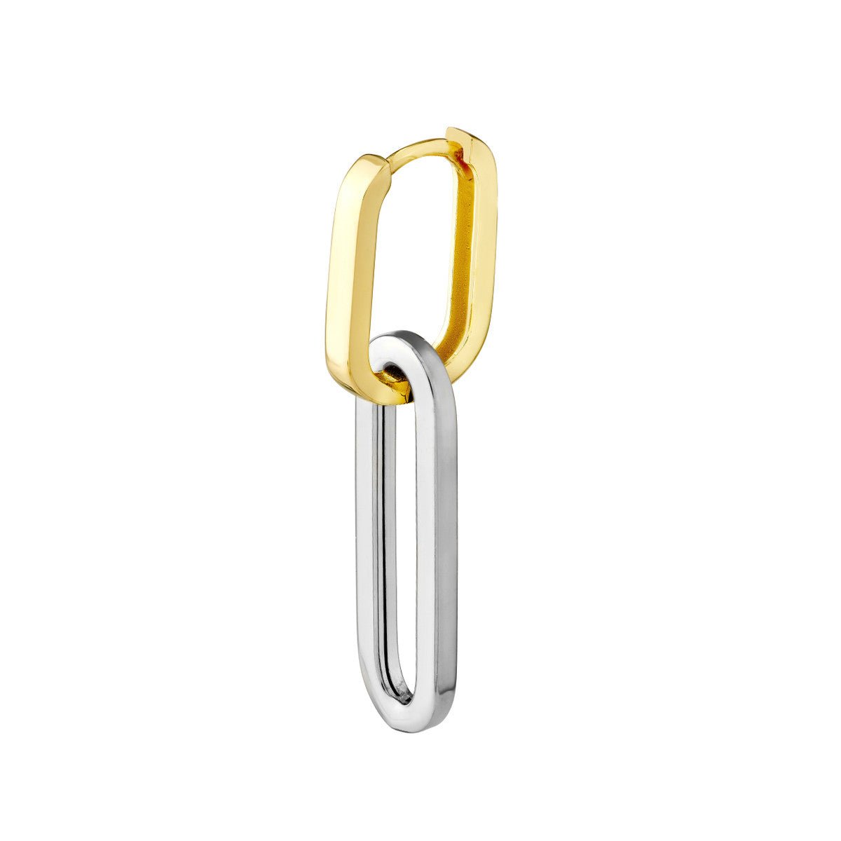 Birmingham Jewelry - 14K Two-Tone Gold Paperclip Hoop Earrings - Birmingham Jewelry